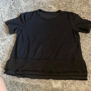 Black Lululemon Short Sleeve with Sheer Bottom